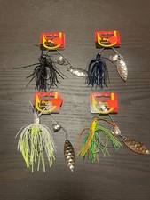 Pack of 4 Mission Tackle Spinner Baits 3/8 Oz, Willow & Colorado Blades
