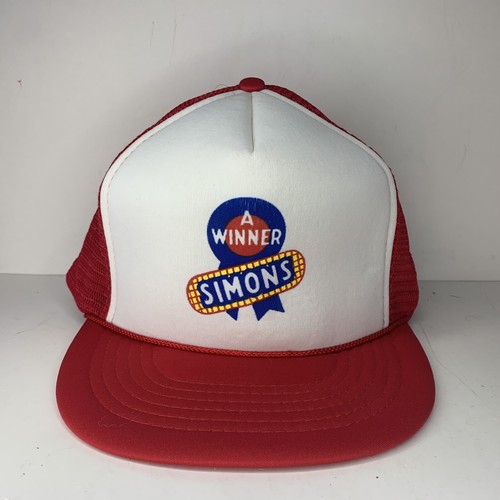 Vintage Simons A Winner Blue Ribbon Mesh Foam Trucker Hat Civic Caps Taiwan Made - Picture 3 of 8