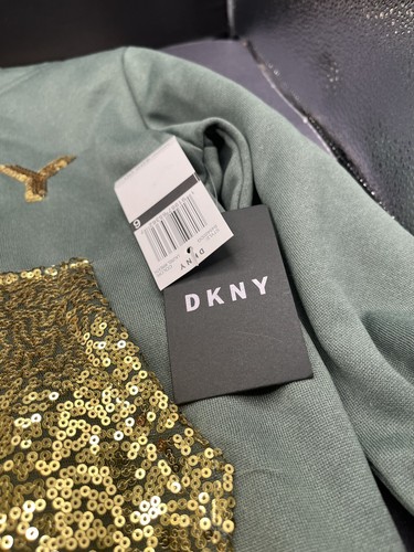 DKNY Embellished Hoodie For Girls Size 6 Green Hooded Pullover Sweatshirt $62 - Picture 6 of 7
