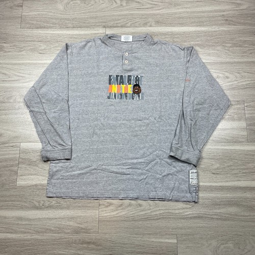 Vintage Shirt Mens Large Gray Fubu Fat Albert Yunkyard Gang Cartoon 90s Henley
