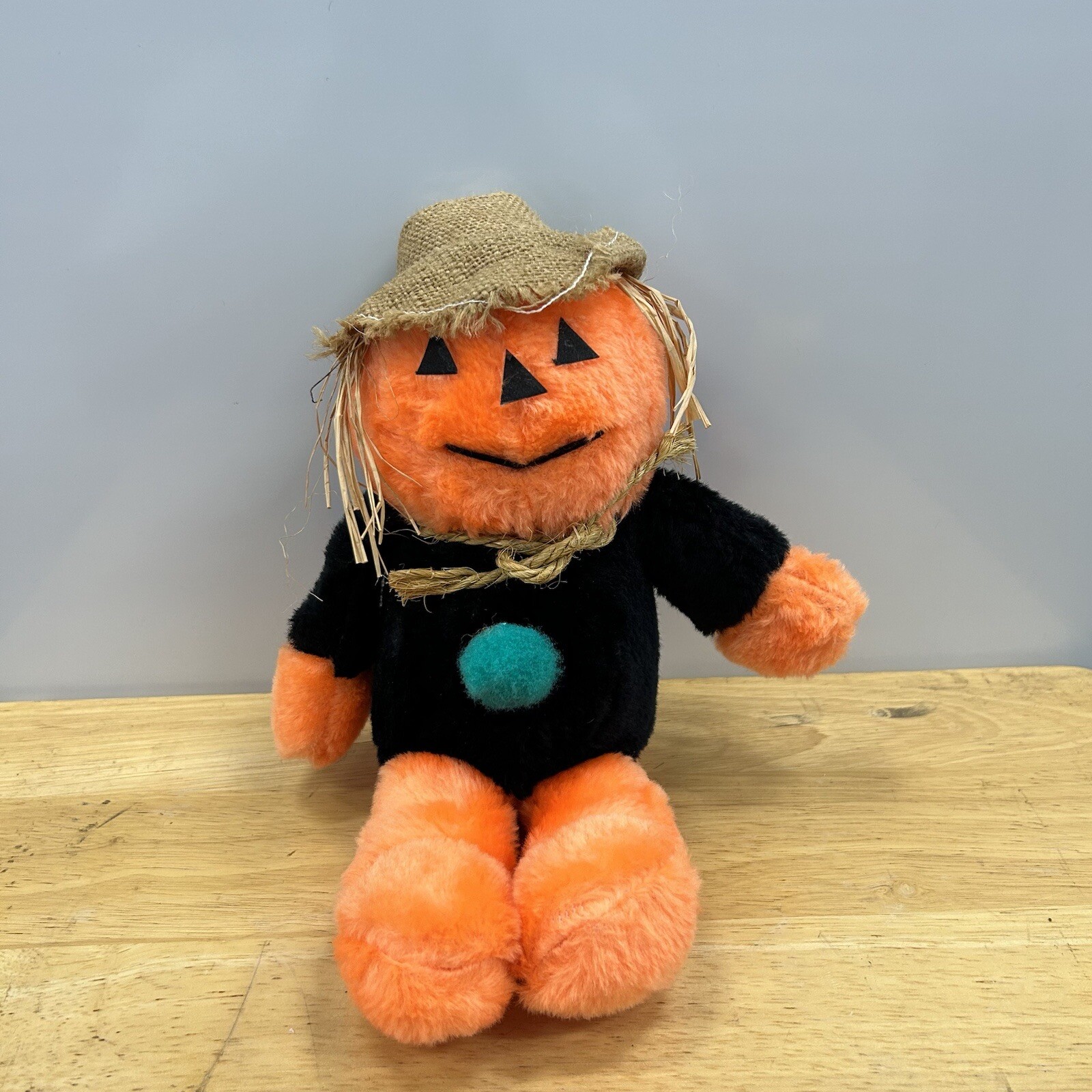 Halloween Scarecrow Plush Sitting Roni Toy 1989 8” Figure Jointed Vintage