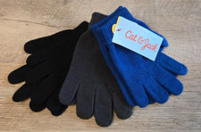 3 Pack CAT  JACK Kids' Gloves Black Gray Blue One Size