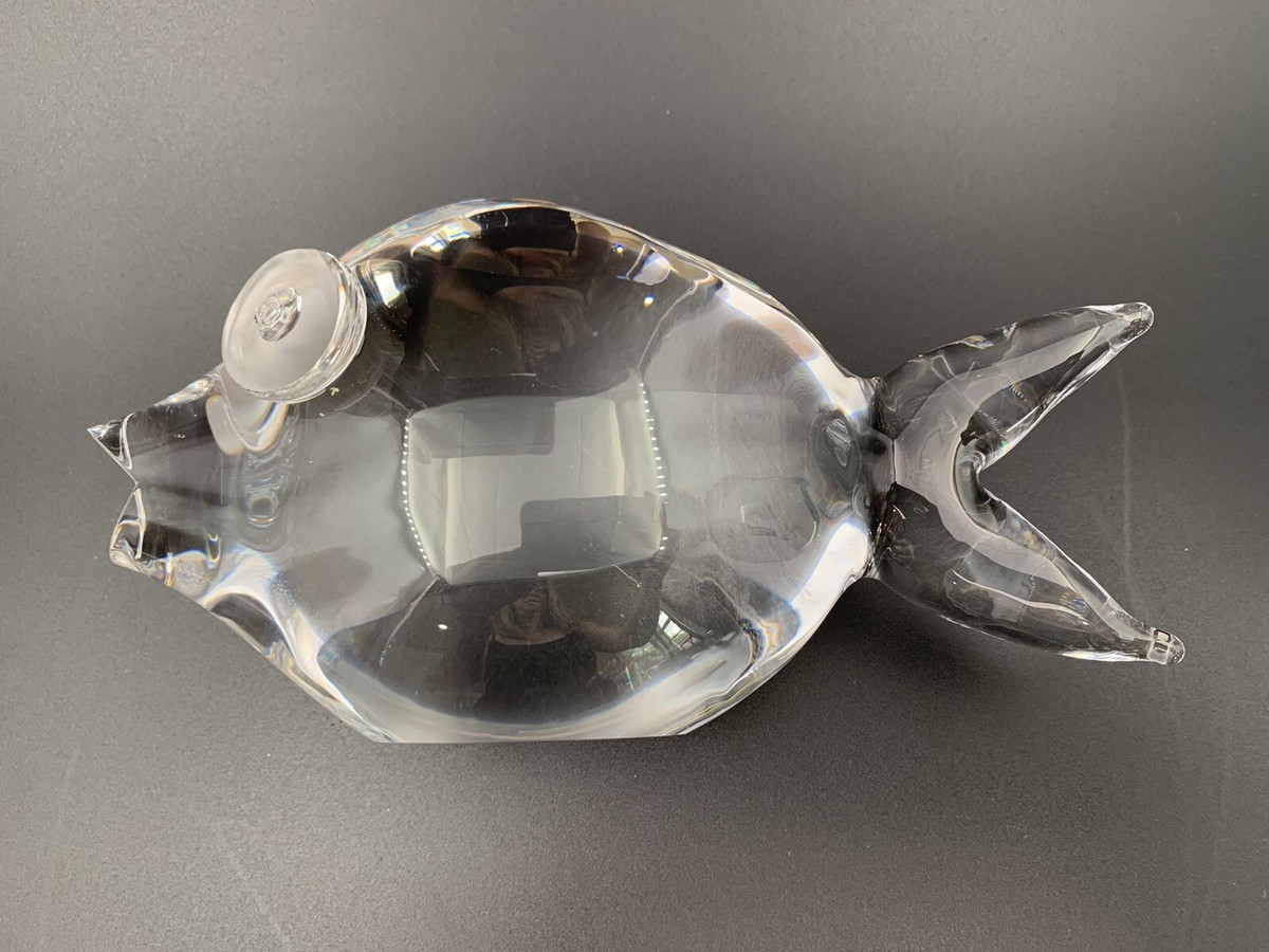 Vintage MCM 1960's STEUBEN Crystal Glass Puffer Fish - George