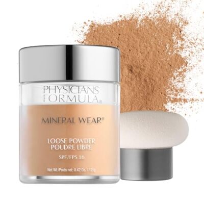Talc Free Medium Beige Loose Mineral Face Powder for Sensitive Skin