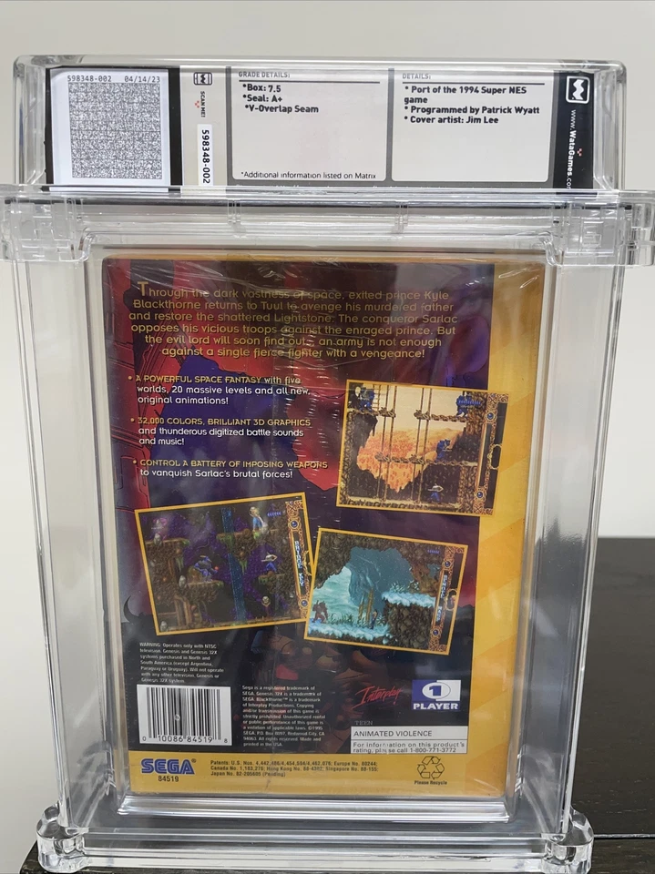 Blackthorne (Sega Genesis 32X 1995) FACTORY SEALED! - RARE! Wata Rated 7.5 A+ - Image 2 of 4