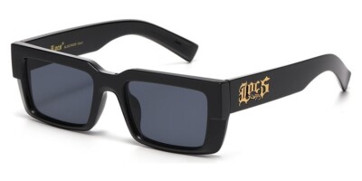 LOCS Sunglasses Gold LOCS Logo Plastic Frames Dark Lenses Rapper Gangster Style.