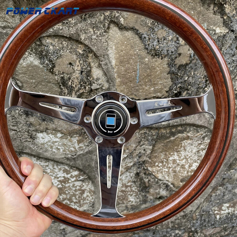 358mm Vintage Wood Steering Wheel 14inch JDM Classic Sport Wooden