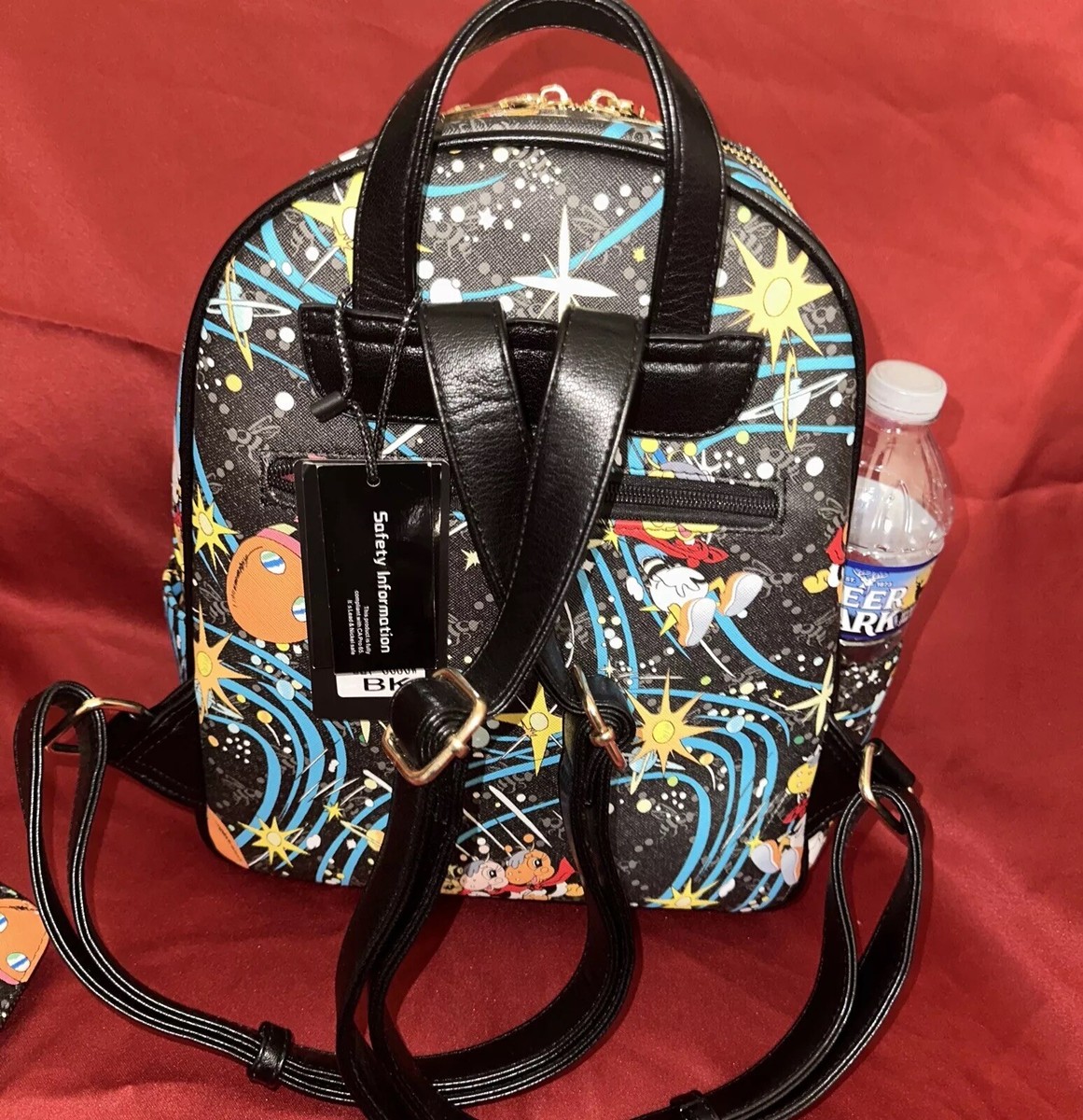 Black Bee-Embellished Backpack & Wallet Set - Black Black Bee Rhinestone Punk Backpack Handbags Shoulder  main image 2