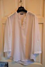 ESSENTIALS MO WHITE LIGHT SUMMER TOP INDIAN XL SALON HAIRDRESSER