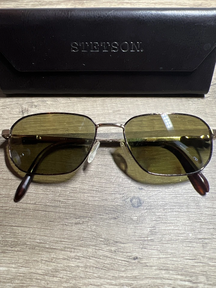 Stetson Eyeglasses Frames ZYLOWARE 55-18 Gold Flex. Case Included. - Image 2 of 4