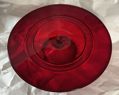 Paden City Glass - Cavendish Ruby Red Pattern Small Footed Cake Salver