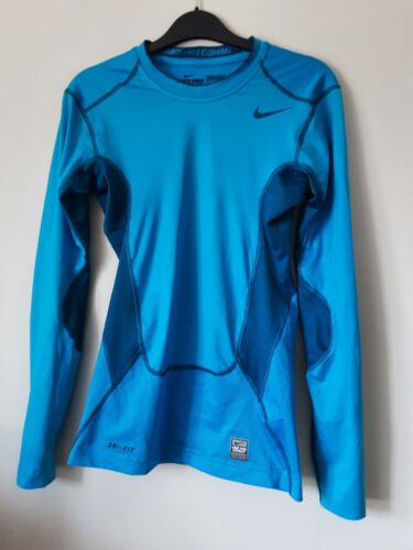Nike Pro Combat Dri-fit Compression Long Sleeve Running Top. S. Small. Turquoise - Picture 1 of 12