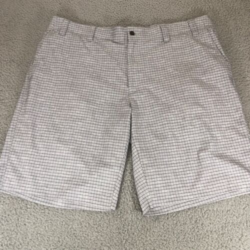 Callaway Golf Shorts Mens Size 40 Gray Check 10" Chino Flat Front