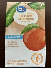 2 Iced Tea with Peach Drink Mix Sugar Free New singles to go Free Shipping