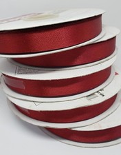5 Red Double Face Solid Satin Ribbon Rolls 1/2 Inches x 50 Yards