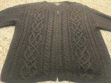 Icelandic Design Angora Rabbit And Silk Knitted Cardigan Sweater  Women's Large