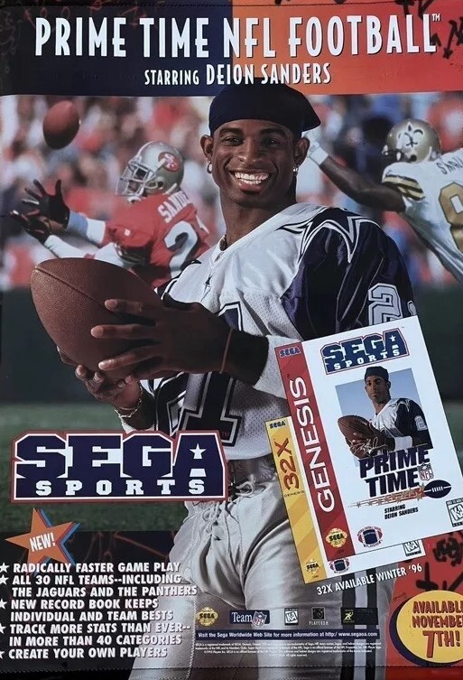 Vectorman & Prime Time NFL-Deion Sanders Sega Genesis 2 Sided