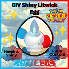 LITWICK ✨ SHINY 6IV EGG ✨ Pokemon SCARLET and VIOLET - TEAL MASK lv1 Max IVs