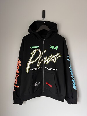+44 Lewis Hamilton Austin Moto Zip Up Hoodie - Size XL - Black - NEW