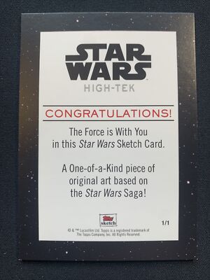 Phase 1 Clone Trooper Star Wars Topps High-Tek SKETCH CARD 1