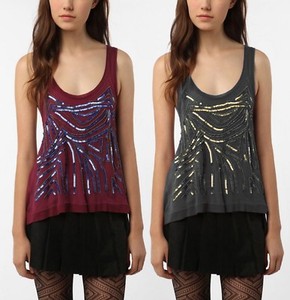 beaded racerback chiffon top