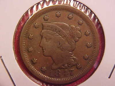 1847 LARGE CENT - VF - SEE PICS! - (N9231) | eBay