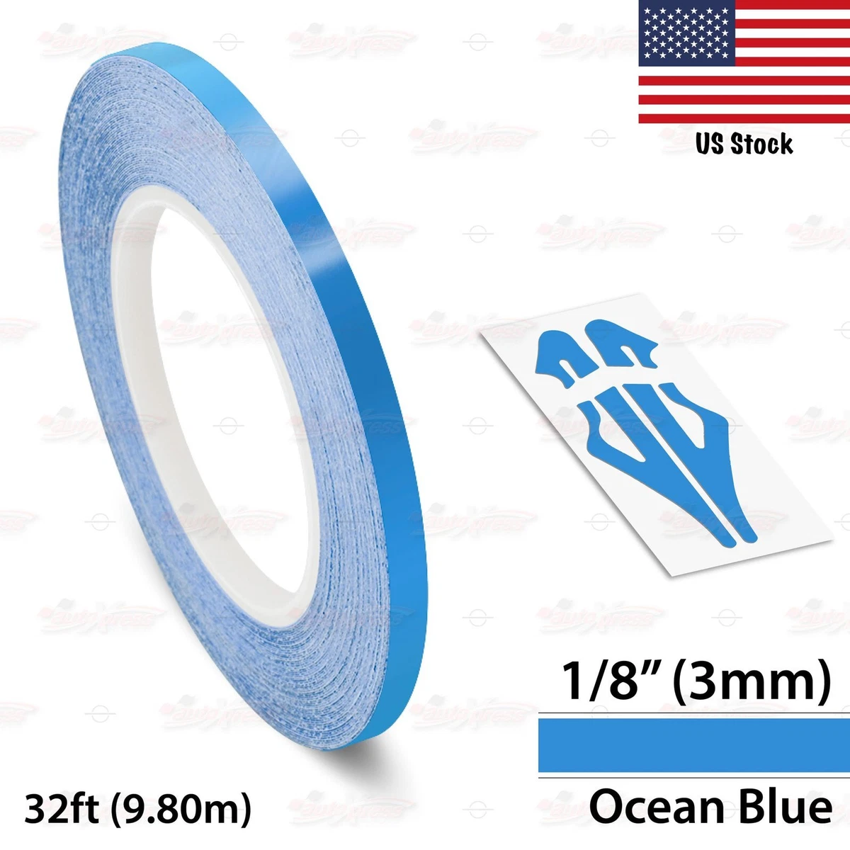 DARK BLUE 8 203mm PIN STRIPE Car Model Bike Streamline TAPE Decal Vinyl Sticker