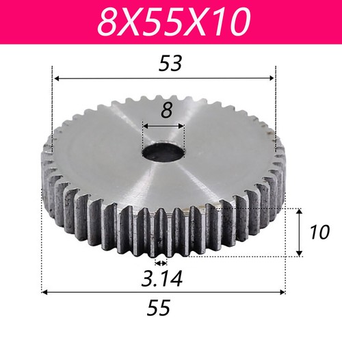 1 Modul Spur Gears Pinion Gear Thick 10mm 8-200 Teeth Dia 18~153mm 45# Steel - Picture 60 of 83