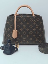 Authentic Louis Vuitton Montaigne BB Monogram Shoulder Bag Gold Hardware RI0177