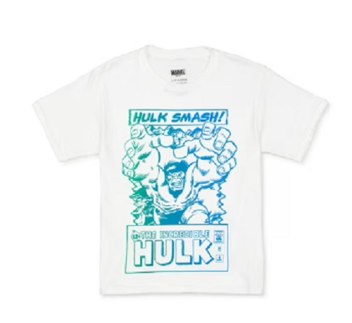 Marvel~ NEW♈Boy's SS Printed T shirt size XL~ White Hulk SMASH - Picture 1 of 7