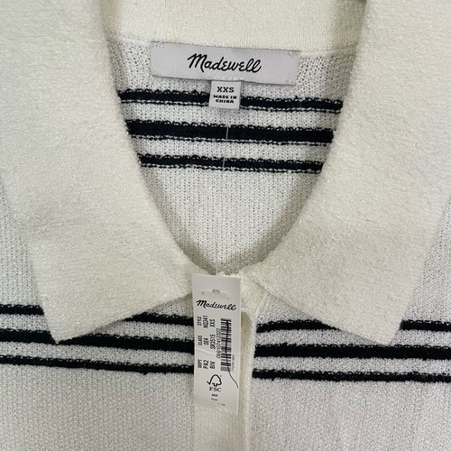 Madewell Polo Sweater Striped Tee Button Up Short Sleeve Shirt US Womens XXS New - Picture 6 of 7