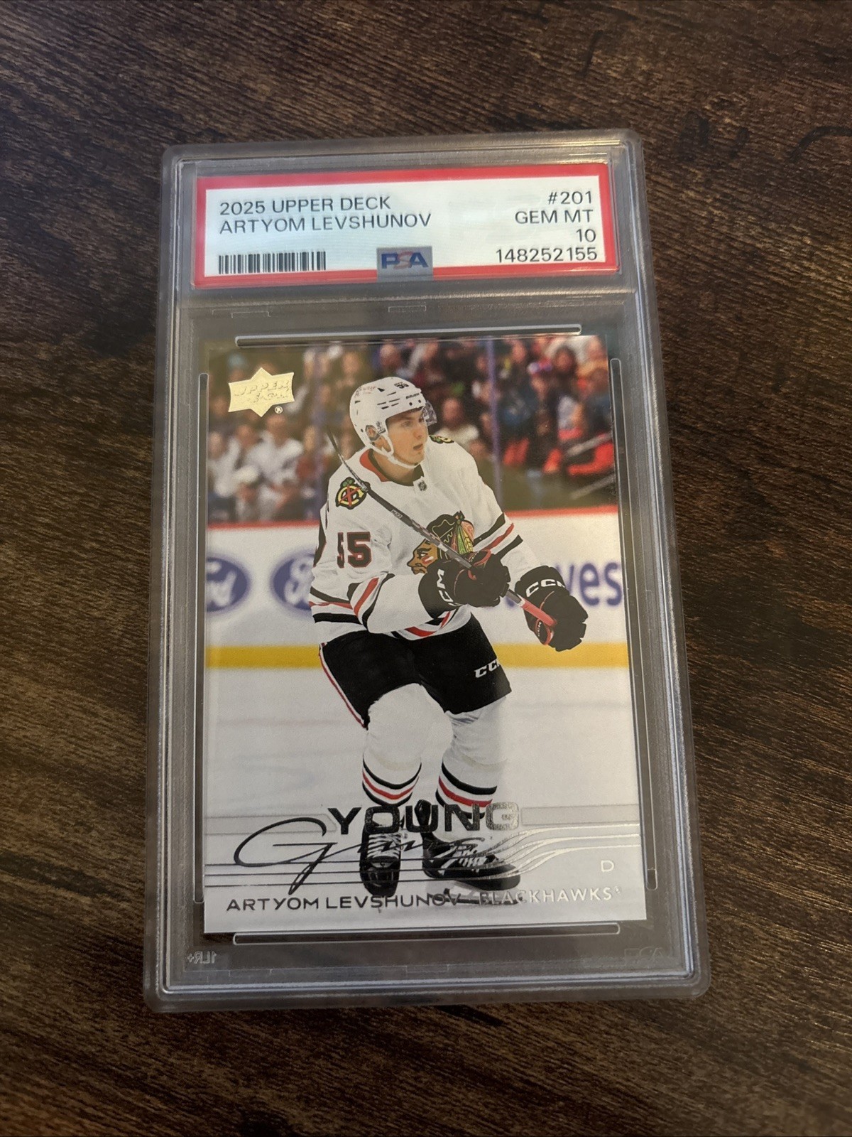 2025-26 Upper Deck Young Guns- Artyom Levshunov #201 RC PSA 10 Ships Next Day!