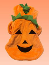 Halloween Pumpkin Dog Hoodie Costume Medium Large Jack-o-Lantern Plush New