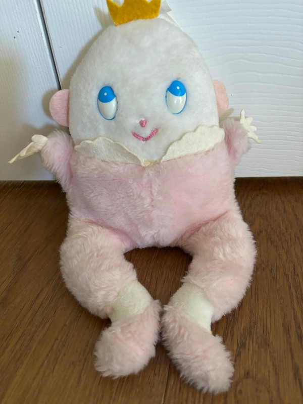 EDEN BABY VINTAGE HUMPTY DUMPTY RATTLE CHIME PINK STUFFED 12" PLUSH TOY DOLL