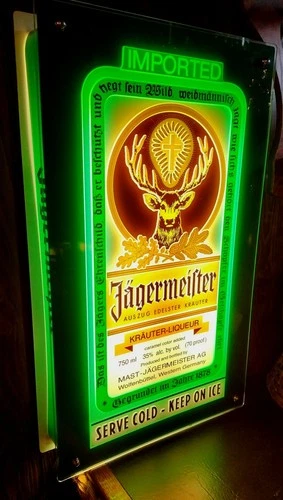 Vintage 14x23 Neon Jagermeister light up sign!