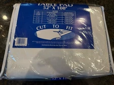 BED BATH & BEYOND TABLE PAD WHITE 52×108° Cut To Size Shape New Sealed