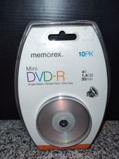 Memorex Mini DVD plus RW 10 Pack. Single Sided. New. Sealed.