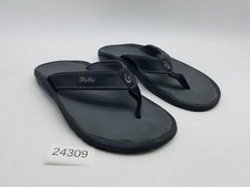 OluKai Ohana Men's Size 9 Flip Flop Slip On Thong Sandals Black Gray