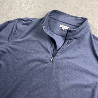 Peter Millar Perth Mens XXL Navy Heather Quarter Zip Pullover ME0EK40B NetApp