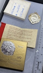 Towle 1984 Christmas Floral Medallion Sterling Silver Ornament