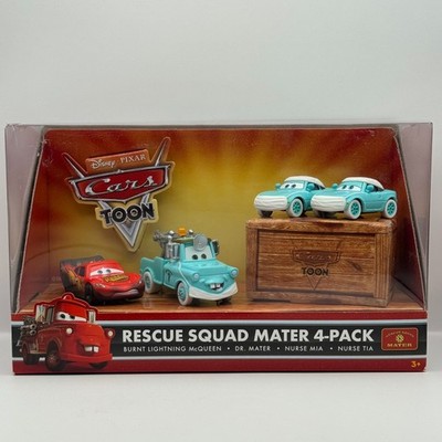 Disney Pixar Cars - RESCUE SQUAD MATER 4-PK NURSE MIA TIA DR MATER 1:55 Diecast