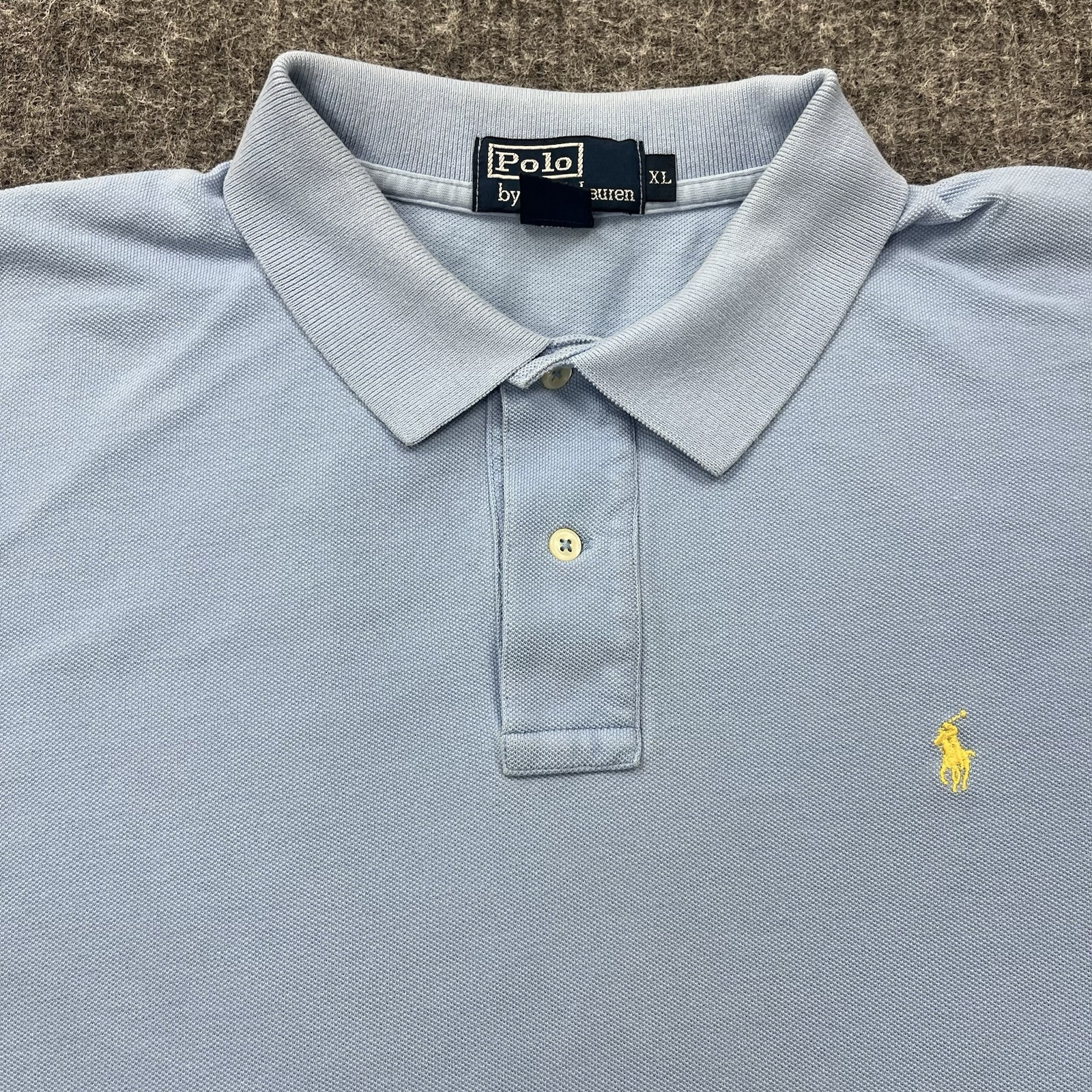 Polo Ralph Lauren vintage camicia uomo extra large blu giallo pony USA preppy