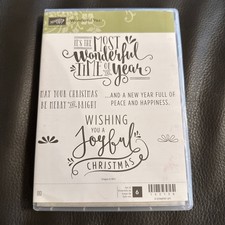 Stampin Up Wonderful Year set of 6 "Retired" Joyful Christmas, Merry Bright