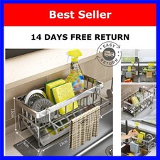 Kitchen Sink Sponge Holder Stainless Steel Drain Rack Soap Organizer