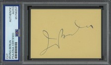IRVING BERLIN autograph cut | American Composer - signed PSA/DNA certified