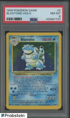 1999 Pokemon Game #2 Blastoise Holo PSA 8 NM-MT