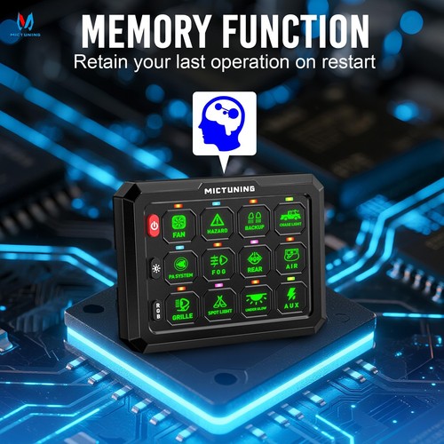 8/12 Gang RGB Switch Panel LED Circuit Control Box Relay System 12v-24v Car Boat - Picture 18 of 42
