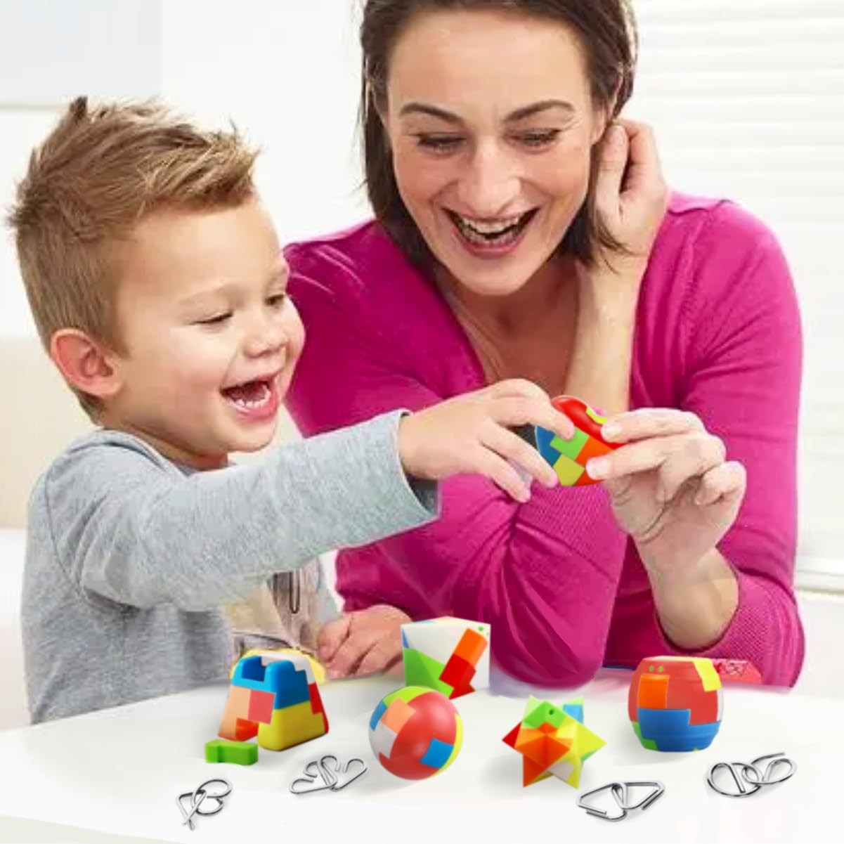 16 Pack Brain Teaser Puzzles for Kids and Adults, 3D Metal IQ Toys, Mind Games