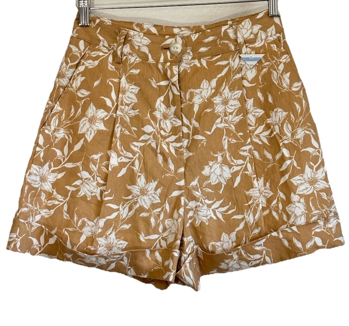 rag & bone Woman Linen Blend Floral Short Size: 0
