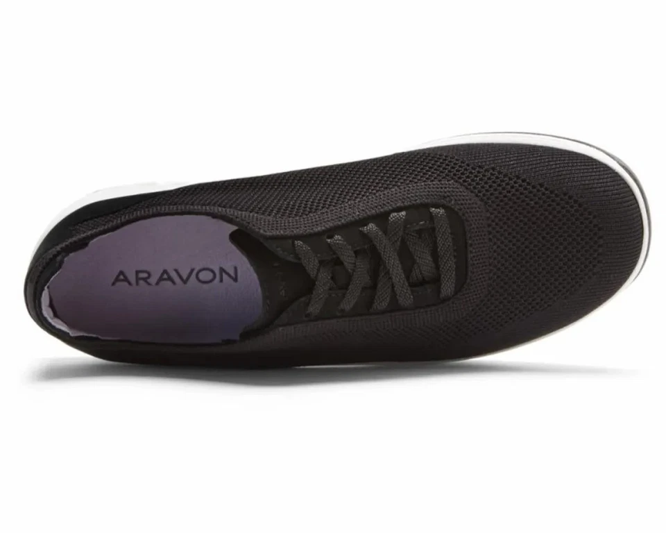 Tenis para mujer Aravon Pyper NS negros con cordones nuevos/sin caja 8,5 M Foto 3 de 4